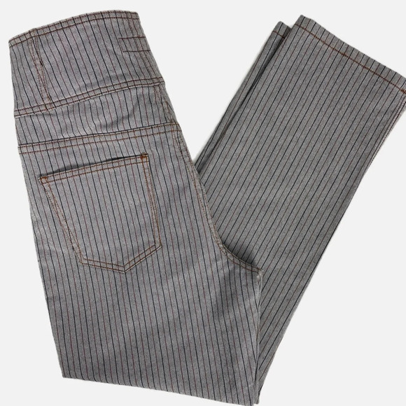 Joie Laurelle Topstitch Striped Button Fly Pants Junction Size 28 High Waisted - Picture 5 of 15